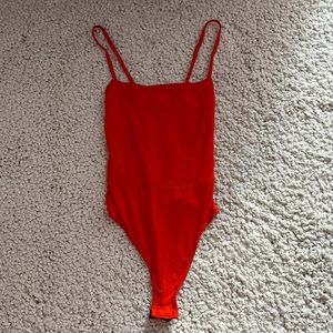 Pretty Little Thing PLT Red Bodysuit